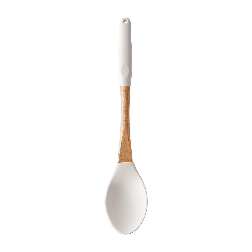 11-Piece Silicone Kitchen Utensil Set with Solid Wood Handles