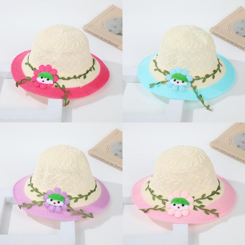 Scenic spot stall supply, summer baby hats, sun protection children's straw hats, children's sun hats, summer cool hats, children's hats