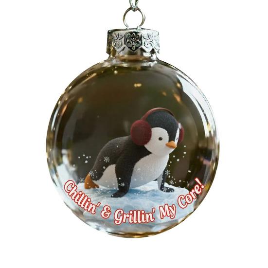 

Festive Animal Ornaments Christmas Tree Decorations Clear Plastic Xmas Balls for Home Fun Party Decor H