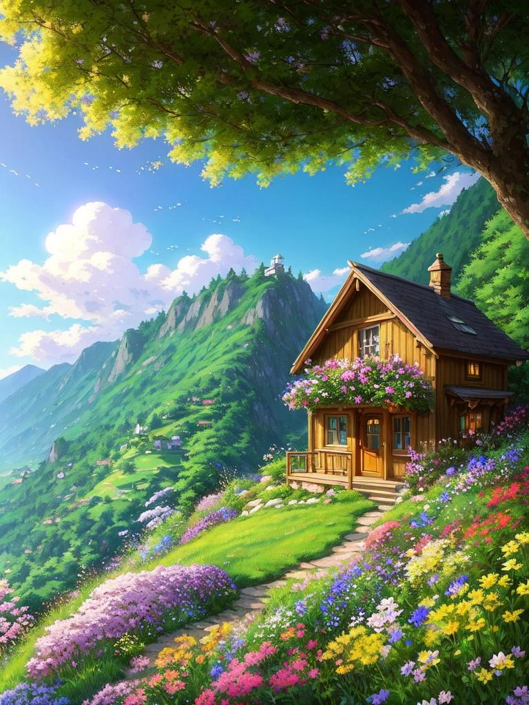 Dom Diamentowa Mozaika Krajobraz Haft Krzyżykowy Góra Cyrkonie Obraz Kwiat Malarstwo Ulica Ręcznie Robione