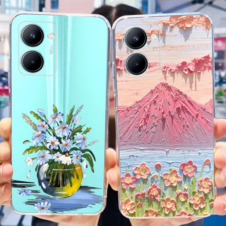 For Realme C33 2023 Case New Fashipn Painted Back Cover Soft Silicone Phone Case For Realme C33 C 33 RealmeC33 Fundas 6.5'' Bags