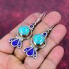 Turquoise & Lapis Lazuli Earrings, 925 Solid Sterling Silver Gemstone Jewelry, Handmade Earrings, For Thanksgiving