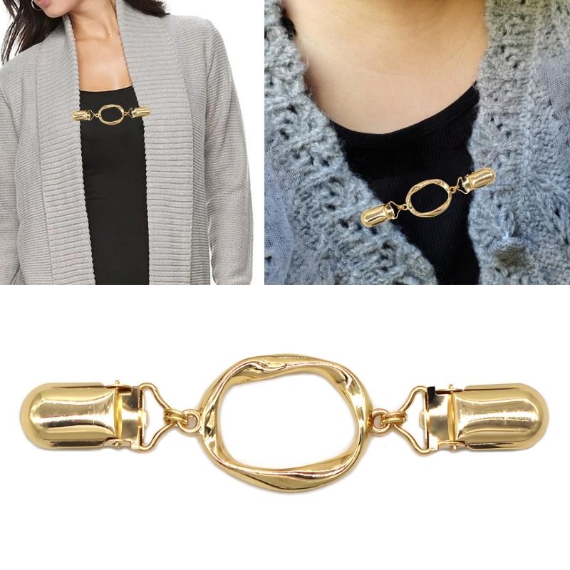 Zinc Alloy Round Sweater Shawl Clips Fasteners Back Cincher Clip Clothes Tightener For Fixing Blouse Traditional Attire