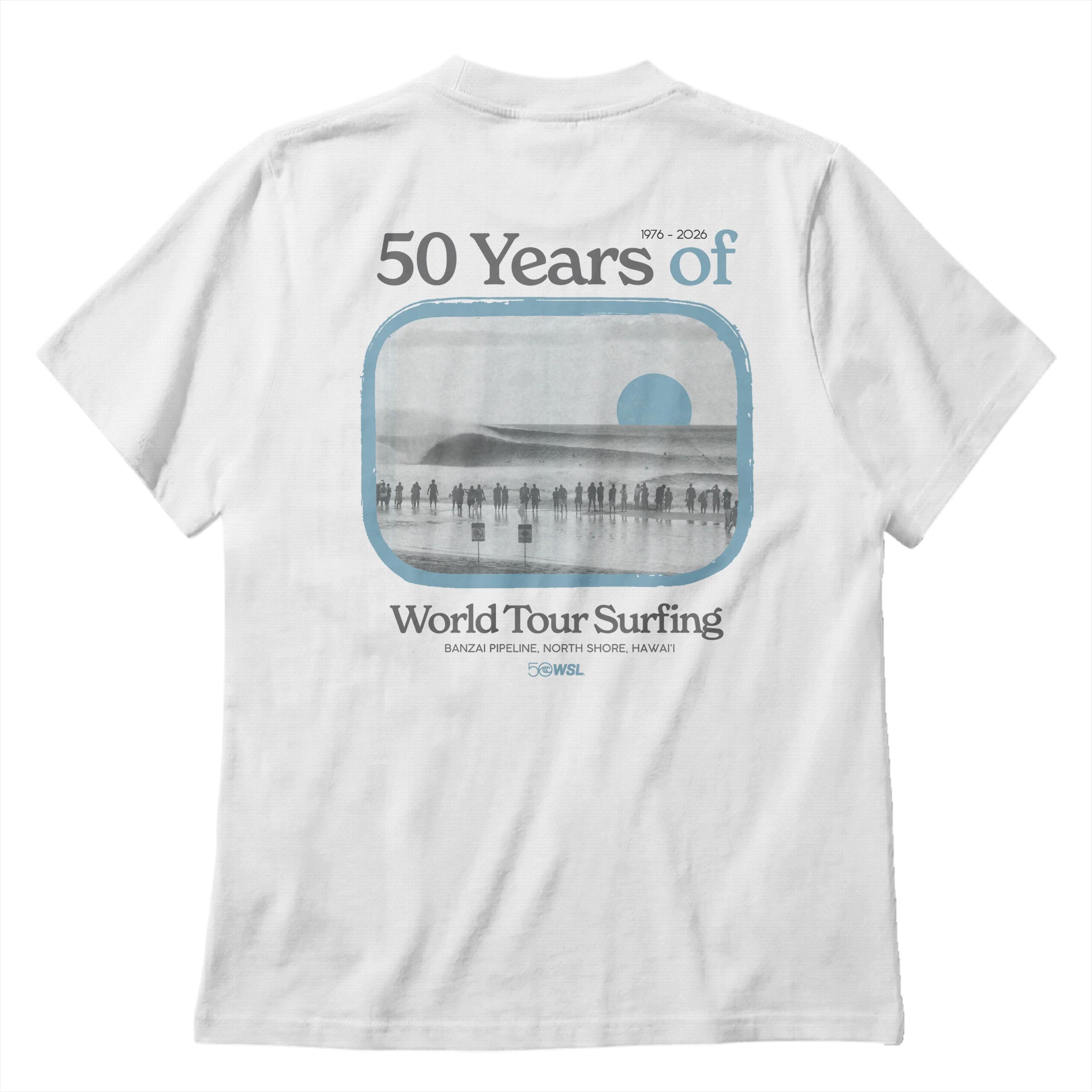

19762026 WSL 50 Years Surf Championship Tshirt Banzai Pipeline North Shore Hawaii Retro Graphic Tee Unisex Cotton Streetwear 4XL