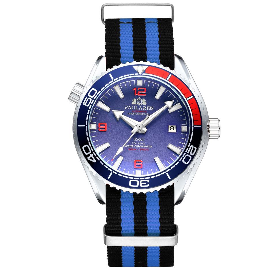 Paulareis Fully Automatic Mechanical Luminous Classic Canvas Strap Men's Watch