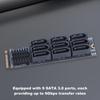 M.2 M KEY Nvme To 9 Ports SATA 3.0 Adapter 6Gbps M.2 To SATA 9-Port Expansion Card PCIE 3.0 X2 Hard Disk Capacity for Desktop PC