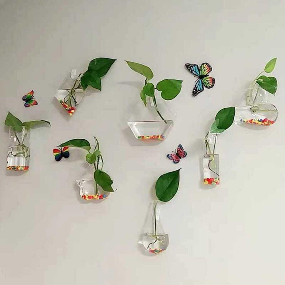 Hydroponics Plants Wall Planter Plant Holder Transparent Glass Plant Pot  for Home Office Decor