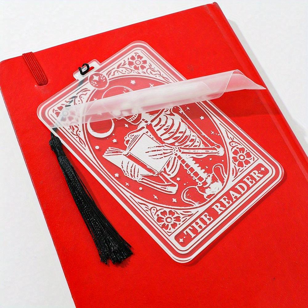 New Gothic Style Acrylic Bookmarks, Clear Skull Man Pattern Bookmarks, Stationery Book Accessories Reading Markers