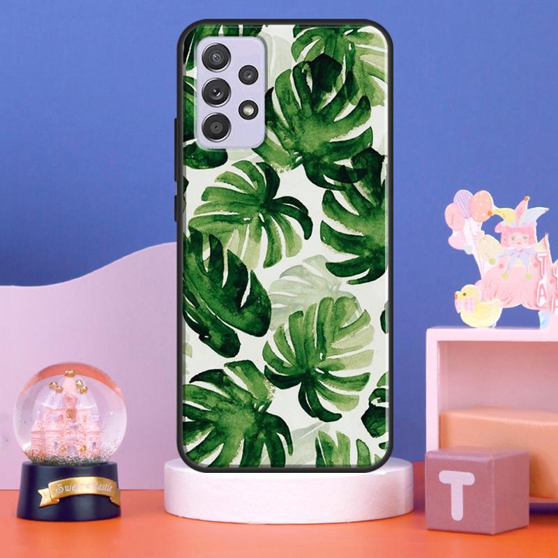 Monstera Flower Tropical Leaves Case For Samsung Galaxy A32 A52 A12 A16 A26 A36 A56 A15 A35 A55 A34 A54 A13 A33 A53 A17 A06