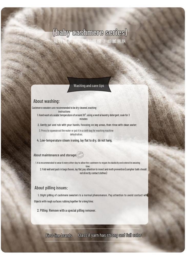 Women's Autumn/Winter Slim Fit Cashmere Round Neck Sweater