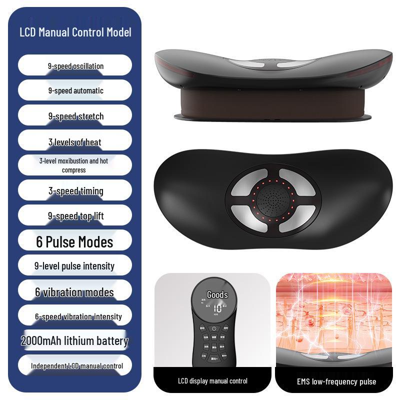 Lumbar Support Heated Waist Massager Pillow with Multi-Function Massage and Charging Capability