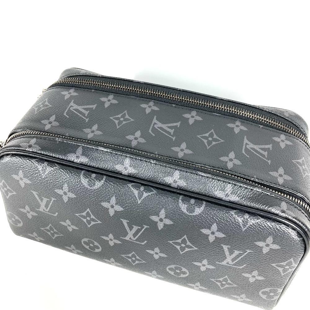 Louis Vuitton M46354 MonogramEclipse Dopp-kit Clutch Pouch Hand Bag Black Unused