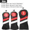 3PCS PU Leather Waterproof Thicken Lining Golf Putter Head Cover Wooden Club Headcovers AccessoryBlack