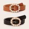 Elegant Faux Leather Belt For Women With Alloy Buckle For Office And Casual Wear
