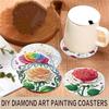 8 Pieces/set of Diamond Flower Patterned Coasters, DIY Coasters with Holder, Suitable for Beginners and Adults, Art and Craft Supplies Gifts