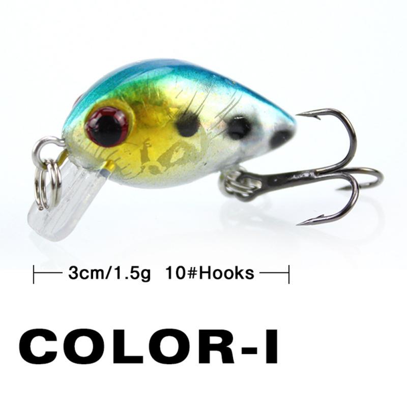 Rybářská návnada Mini Minnow 3cm/1,5g Wobblers Crank Bait 10 barev Umělé návnady