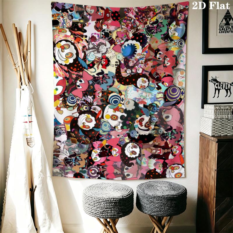 Puella Magi Madoka Magica Wall Tapestry Aesthetic Wall Hanging Printed Fabric Blanket Decorative Tapestries for Bedroom Living Room Home Decor