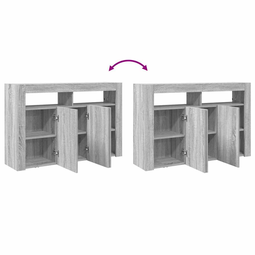 Sideboard Gray Sonoma 116 x 30 x 75 cm Particleboard