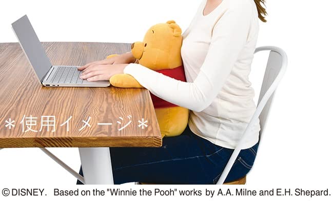 LIV HEART Back Support Body Pillow, Poo, Rilawork, Disney (Total Length: Approx. 48cm), Posture Support, Improves Slouching, 80111-42