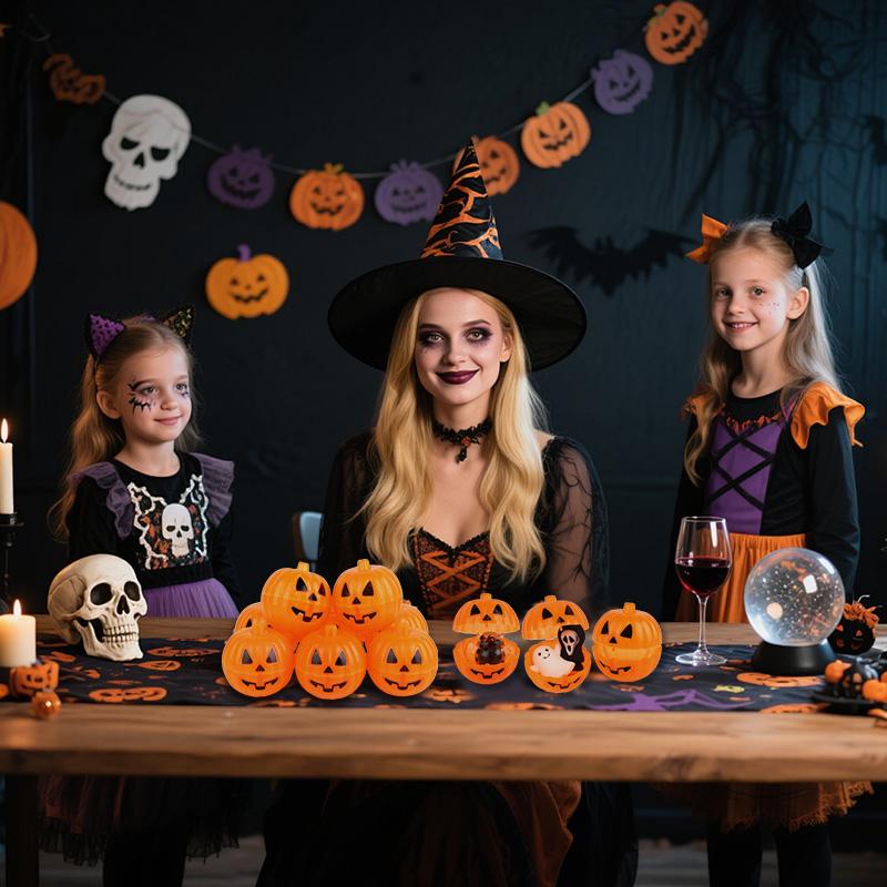 20/40Pcs Mini Halloween Pumpkin Box Plastic Candy Container Kids Trick or Treat Gift Favors Halloween Party Decoration Supplies