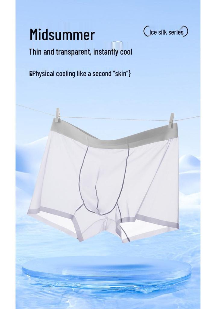 Men's Summer Ice Silk Ultra-Thin Seamless Breathable Boxer Briefs