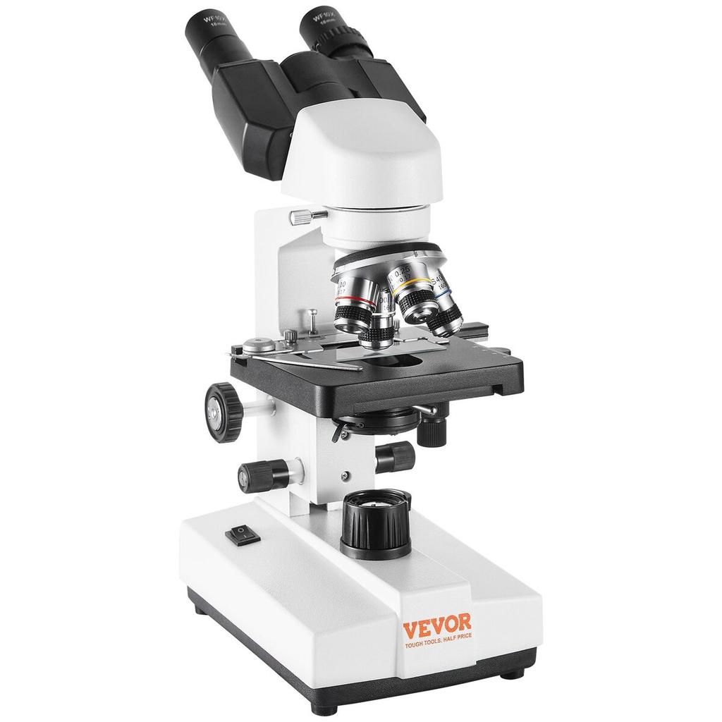 Binocular Compound Microscope 40X-2500X Two-Layer Mechanical Stage