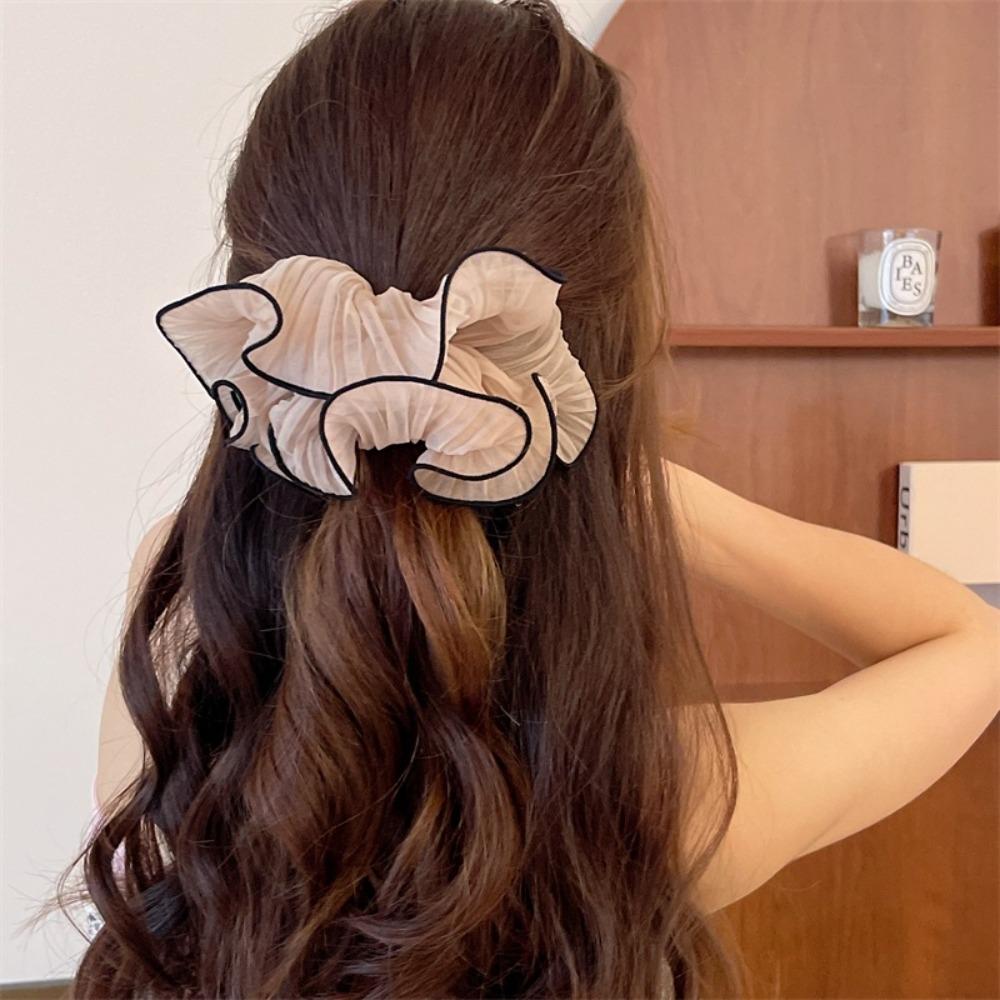 Ponytail Holder Exaggerated Hair Band Wrinkle Large Intestine Chiffon Hair Scrunchies Girls