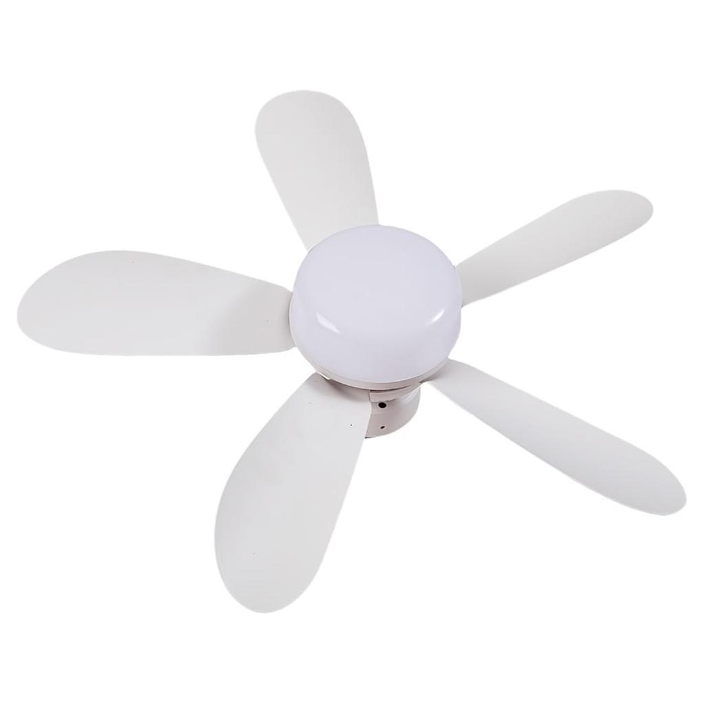 40W Small Ceiling Fan with Light E27 Screw In LED Quiet Ceiling Fan 20.5 Inch White Ceiling Fan Light with Remote Control for Garage