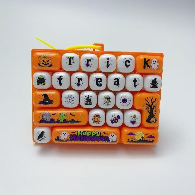 Cute Animal Simulation Keyboard Keychain 26 Grids Stress Relief Fidget Toy for Diary Decor Desktop Ornament Daily Gift