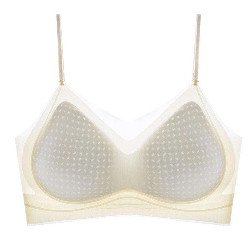 Ultra-thin summer thin styles gather, anti-sagging, sub-breasts bra, seamless ice silk back bra