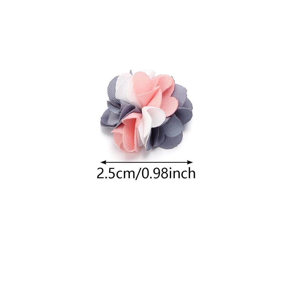 10pcs 2.5cm Cloth Fabric Flower Three Colors Handmade Artificial Flowers For DIY Wedding Party Clothing Headwear Decor Supplies