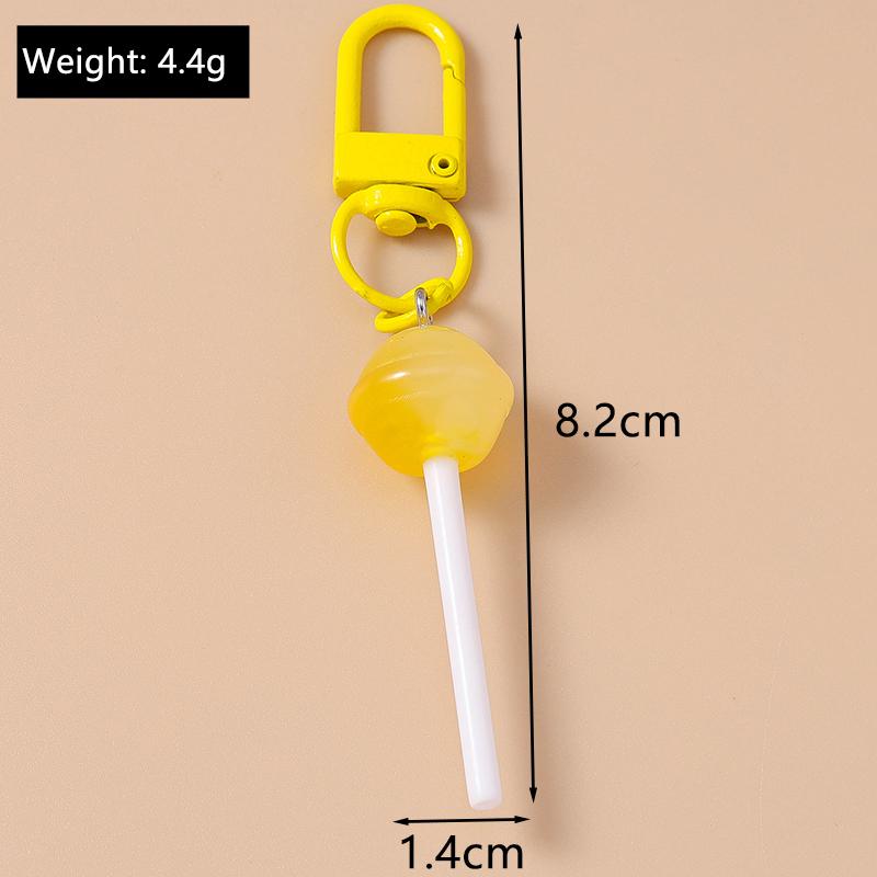 Cute Resin Candy Lollipop Keychain Mini 3D Simulation Food Key Rings for Women Girls Handbag Pendant DIY Kids Jewelry Gifts