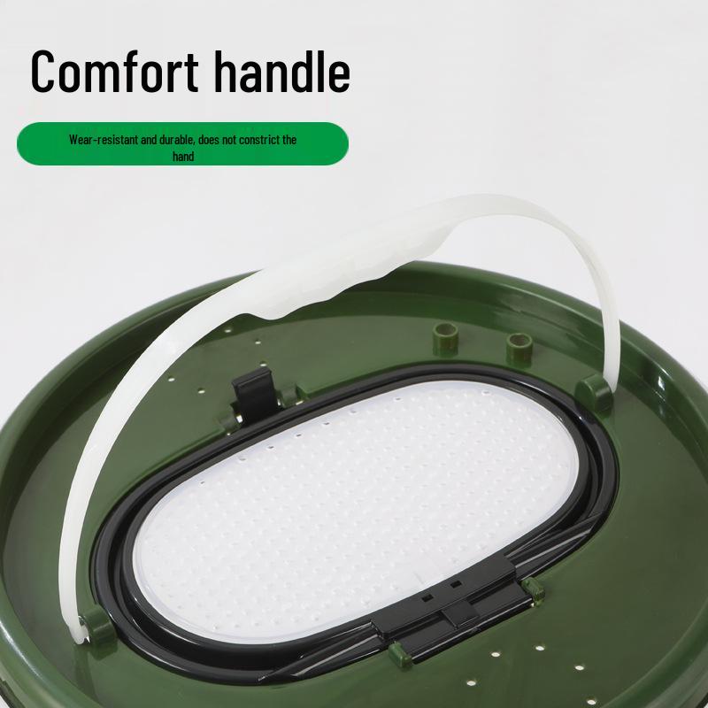 Double-Layer Handheld Fish Bucket with Aerator - Multi-Function Fishing Gear