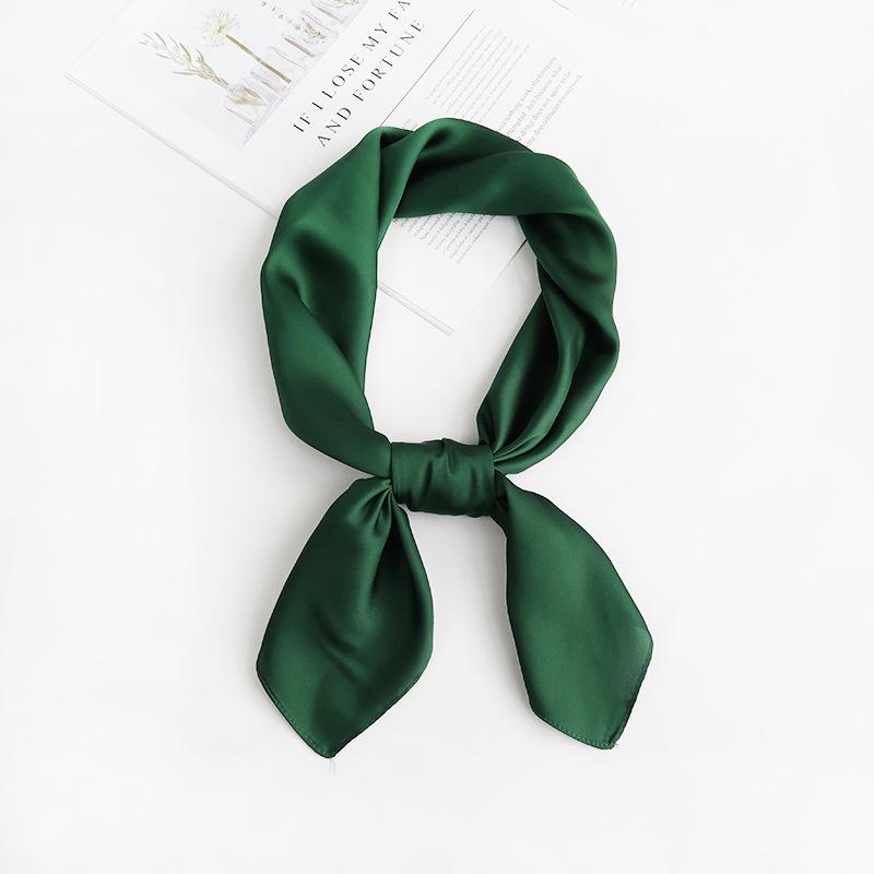 Solid Color 70 Small Square Scarf Silk Scarf Women'S Simple And Versatile Spring And Summer Professional Decoration Monochrome Small Scarf Scarf