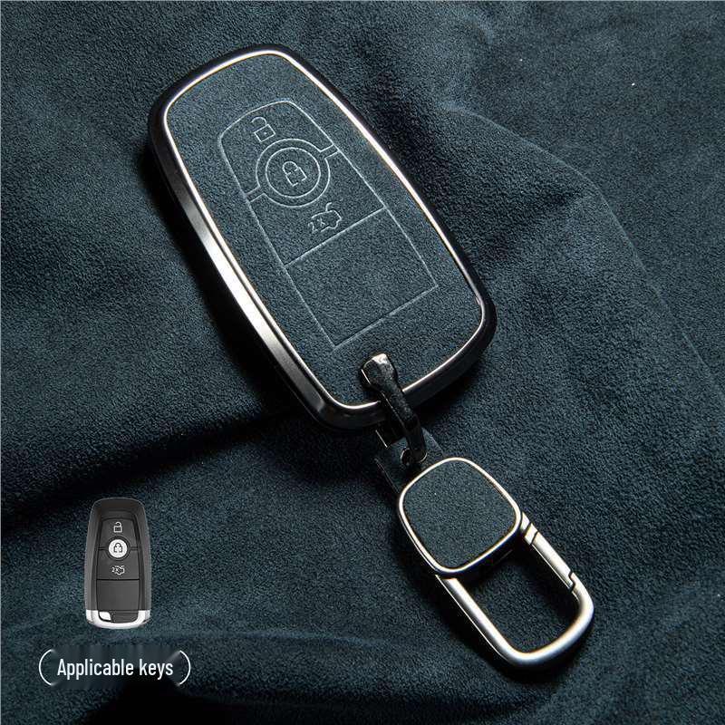 Luxury Suede Key Covers for Ford Explorer ST, Escape, Edge, 4WD, Mondeo, and EVOS