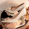 Women Rhinestone Wedding Shoes New Luxury Buckle Decorative Banquet Heels Women Fashion Elegant Sexy High Heels Shoes for Women