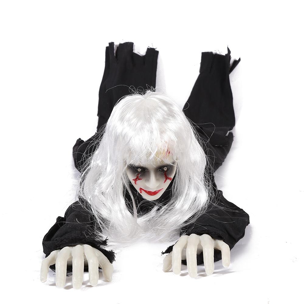 

Halloween Scene Horror Decoration New Crawling Ghost Voice-activated Female Ghost Electric Secret Room Escape Props Prank Toys 105cm чорний