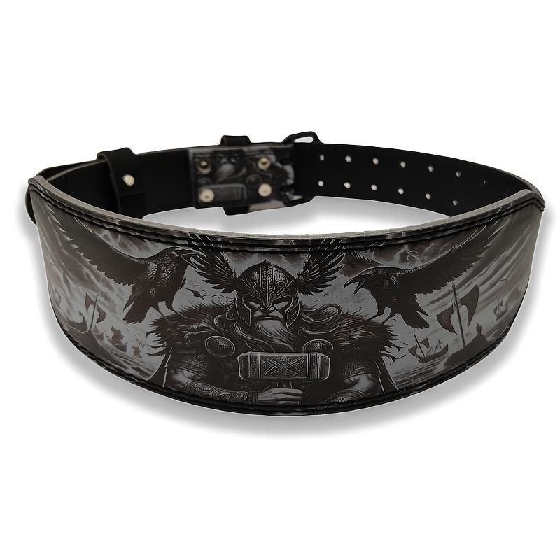 

Gym Weight Lifting Belt, Mythology Style Powerlifting Belt, PU Fitness Belt for Men & Women Gym Strength Training Waist Support L чорний білий колір