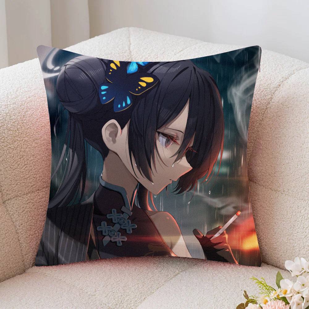 Kisaki Anime Games Blue Archive Pillow Case Fashion Square Pillowcase Bedroom Sofa Room Ins Decoration Leisure