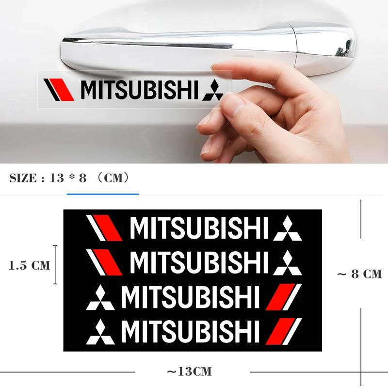 4 Stück Auto Logo Türgriff Aufkleber Auto Abzeichen Karosserie Aufkleber Für Mitsubishi Asx Lancer Pajero 4 Outlander 3 Xl l200 EX10 X Colt Pajero