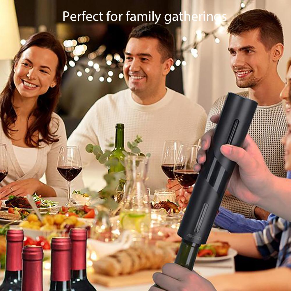 AIKARO Electric Wine Bottle Opener Automatic Electronic Corkscrew (Set with Base)
