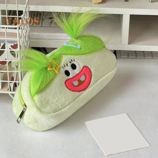 Funny Fried Hair Pencil Case DIY Long Hair Doll Pencil Case Box Large Capacity Zipper Organizer Storage Bag Stationery Organizer