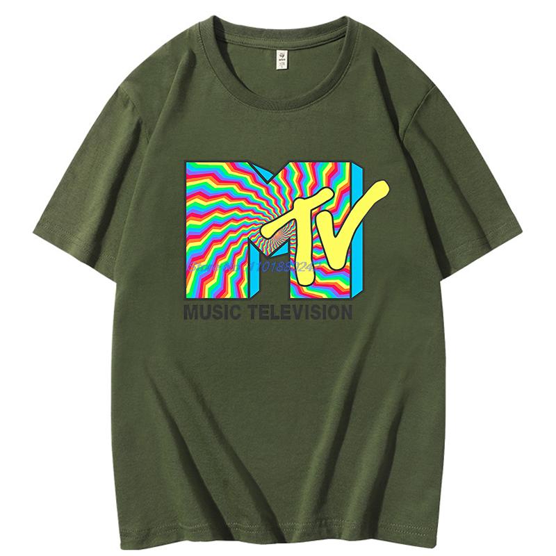 Mtv Psychedelischer Regenbogen Vintages Graphic Tee New In Tops And Tshirts Fashion Tops Tshirt Summer Cotton Mens Tshirts