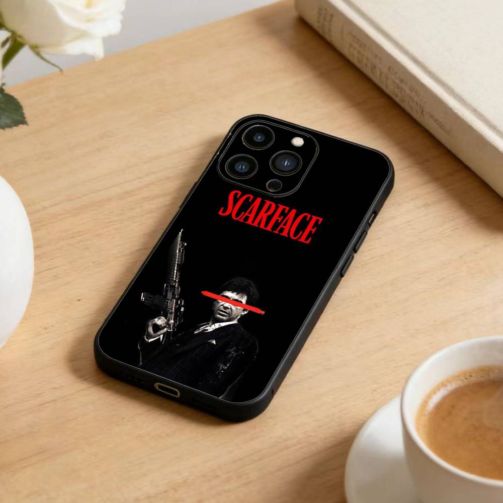 1983 Film S-Scarface  Phone Case For iPhone 17 16 15 14 13 12 Max Plus Silicone Black Cover