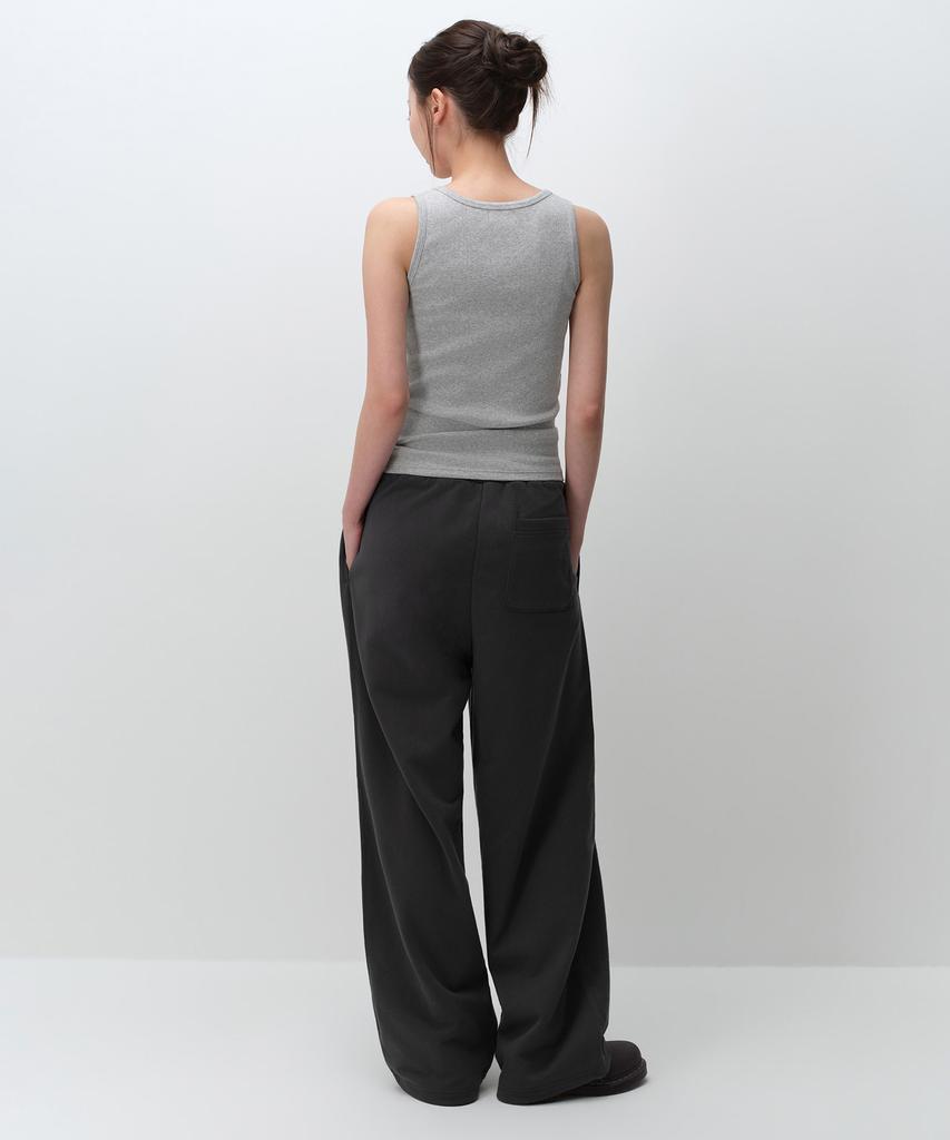 MUSINSA STANDARD WOMAN Women'S Deep Tuck Variable Wide Lounge Sweatpants [Dark Grey]