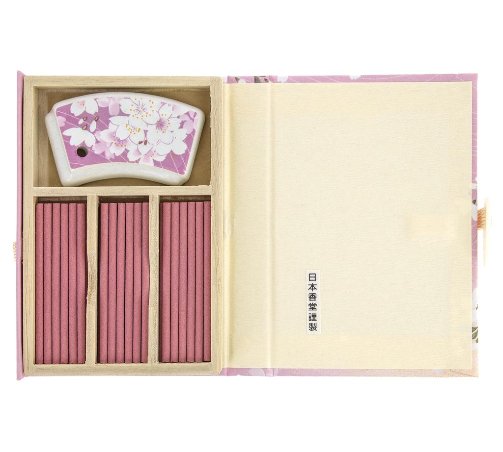 Uno Chiyo Räucherstäbchen Duft des Glücks, 36 Räucherstäbchen mit Räucherstäbchenhalter, Nippon Kodo, hergestellt in Japan, Duft von Kirschblüten