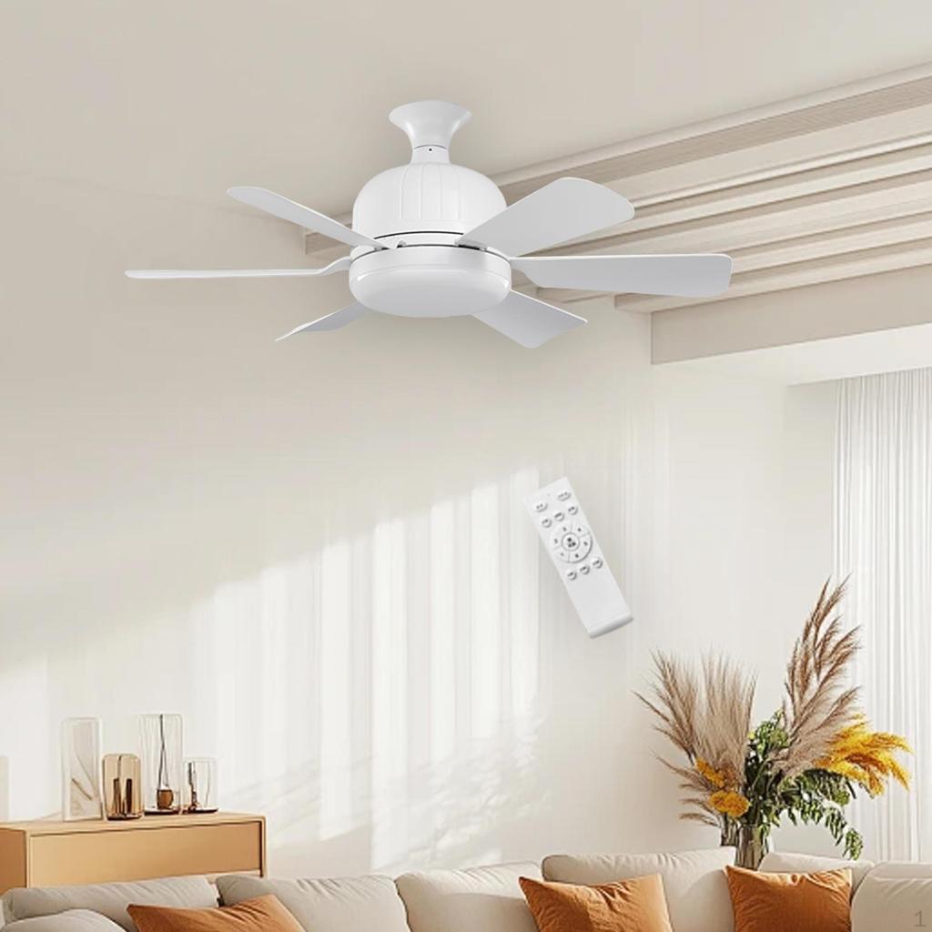 E27 Base Fan Light with Remote Control, 3 Speeds Adjustable Quiet Color Temperature Dimmable