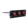 Toggle Switch Panel 20A 3 Gang Water Proof Red Round LED Rocker Switch Panel for Car Boat Truck