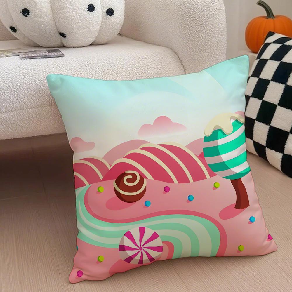 CCandy Cushion Cover Throw Pillow Cover Hidden Button Durable Polyester Chair Cushion