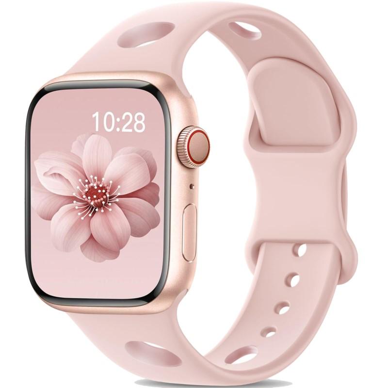 Breathable Strap For Apple Watch Band 40mm 44mm 46mm 45mm 49mm 41mm Silicone Correa Bracelet iWatch series 8 9 se 10 11 ultra2 3